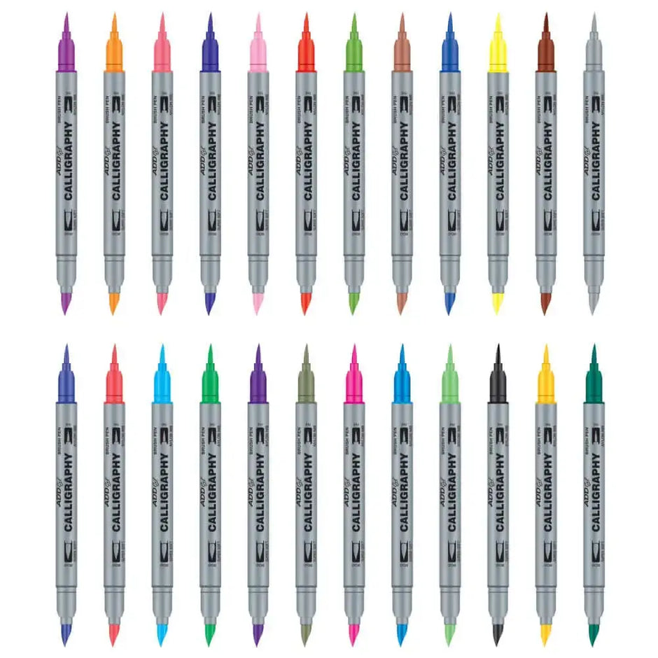 Add Gel Calligraphy Twin Tip Brush Pen Set - Brush Pens