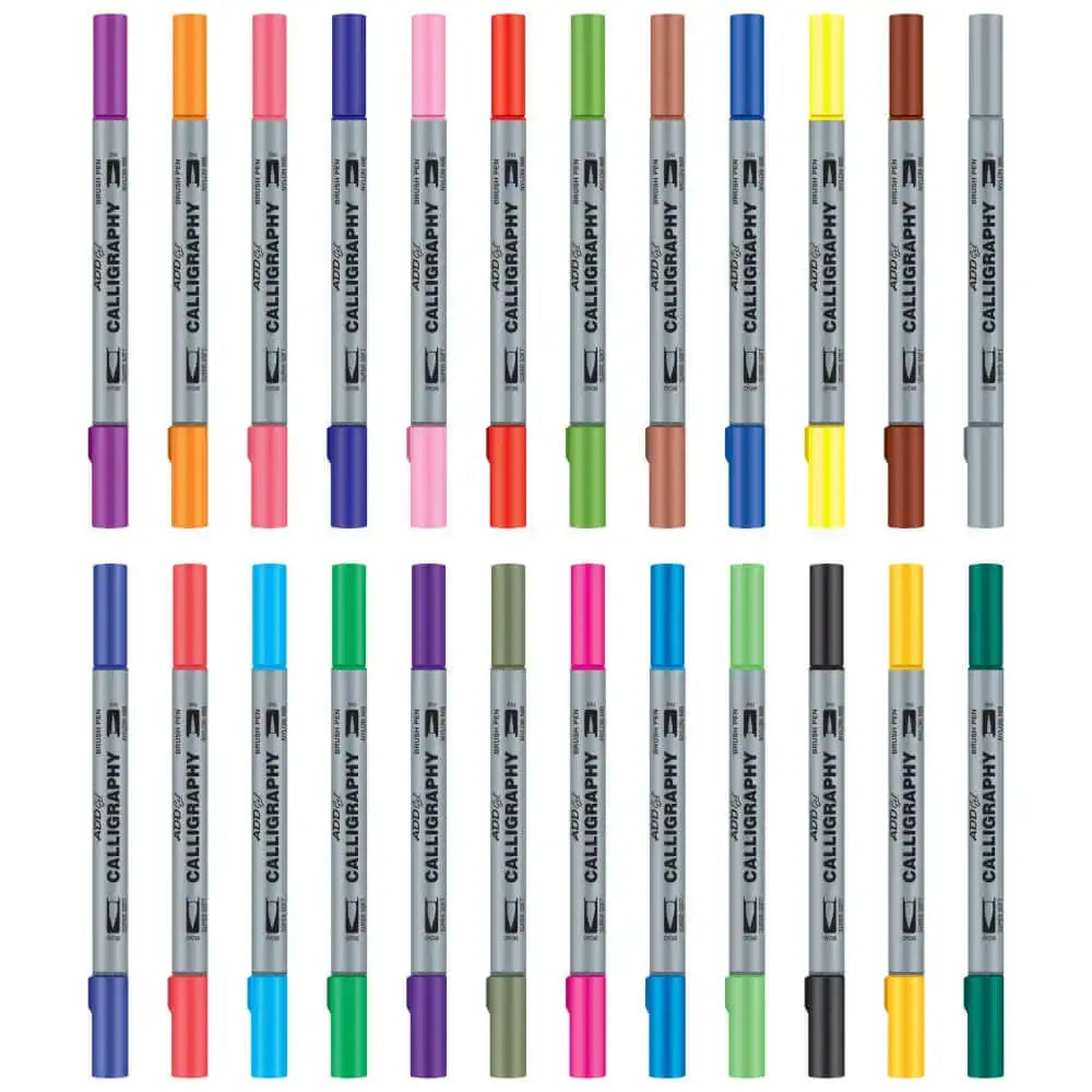 Add Gel Calligraphy Twin Tip Brush Pen Set - Brush Pens