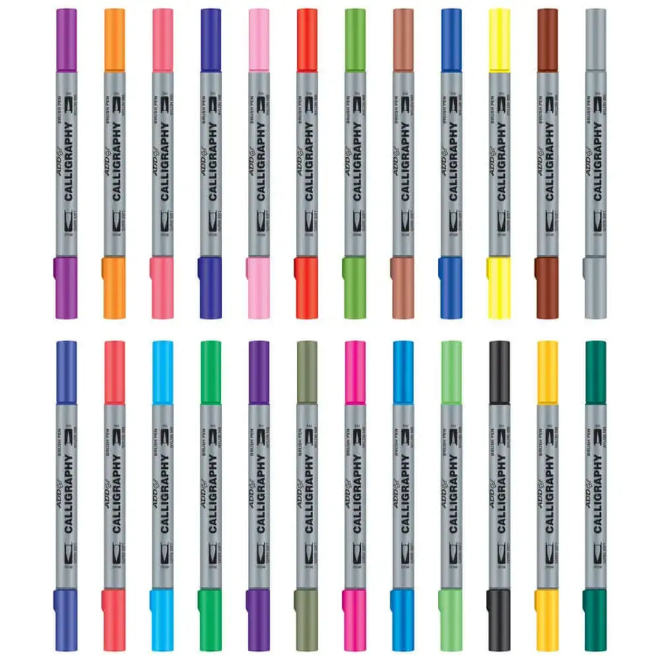 Add Gel Calligraphy Twin Tip Brush Pen Set - Brush Pens