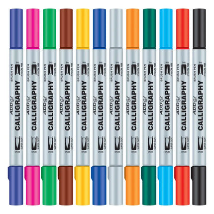 Add Gel Calligraphy Twin Tip Brush Pen Set - Brush Pens