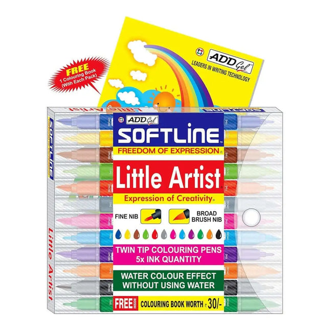 Add Gel Little Artist Colouring Pen - Twin Tip Brush Pen - 12 - Brush Pens
