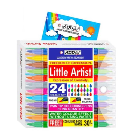 Add Gel Little Artist Colouring Pen - Twin Tip Brush Pen - 24 - Brush Pens