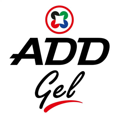 Add gel logo featuring bold black lettering with a colorful circular emblem above the text.