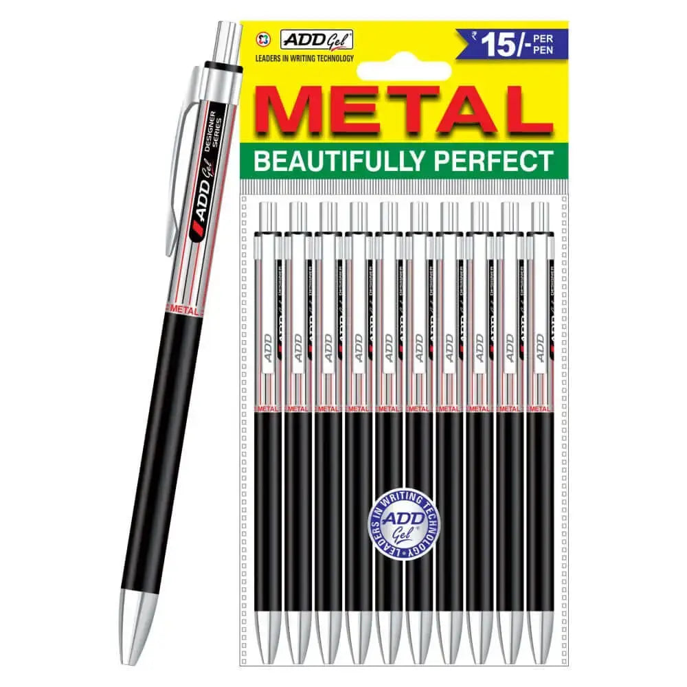Add Gel Metal Ball Pen - Black - Ball Pens