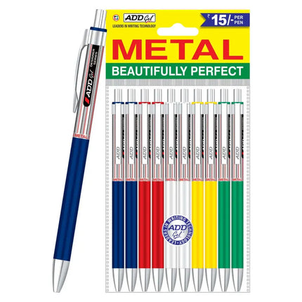 Add Gel Metal Ball Pen - Blue - Ball Pens