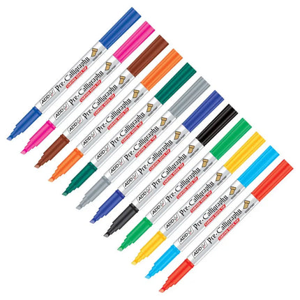 Add Gel Pre-Calligraphy Set of 12 Shades - Brush Pens