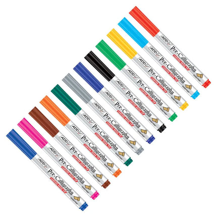 Add Gel Pre-Calligraphy Set of 12 Shades - Brush Pens