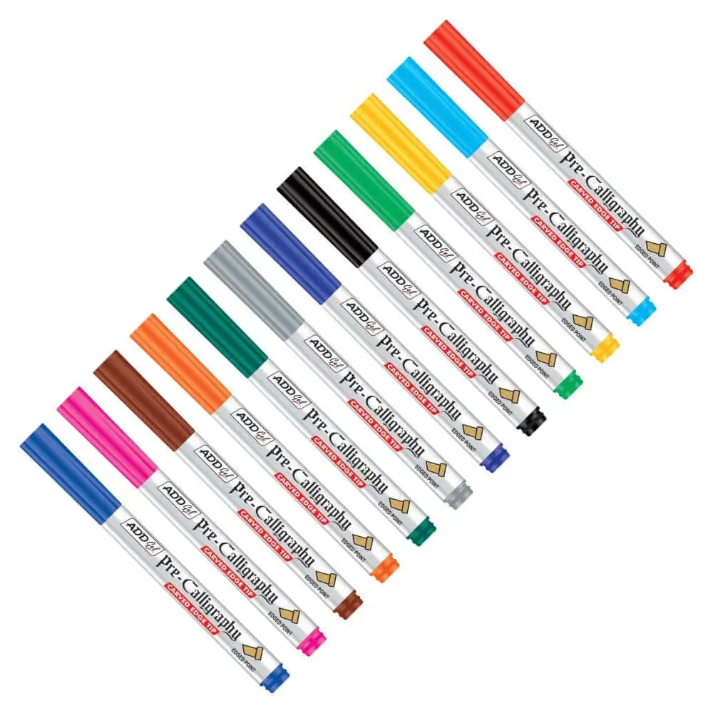 Add Gel Pre-Calligraphy Set of 12 Shades - Brush Pens