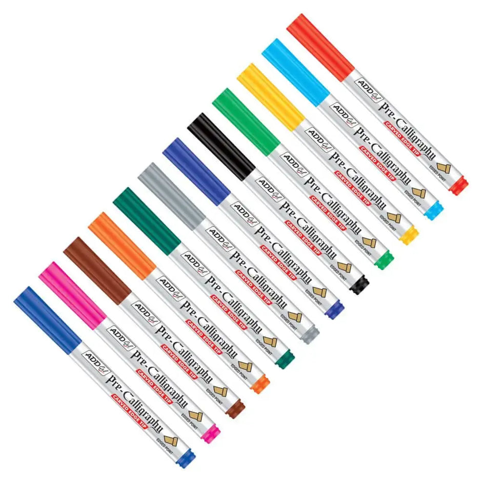 Add Gel Pre-Calligraphy Set of 12 Shades - Brush Pens