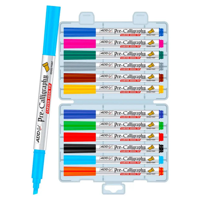 Add Gel Pre-Calligraphy Set of 12 Shades - Brush Pens
