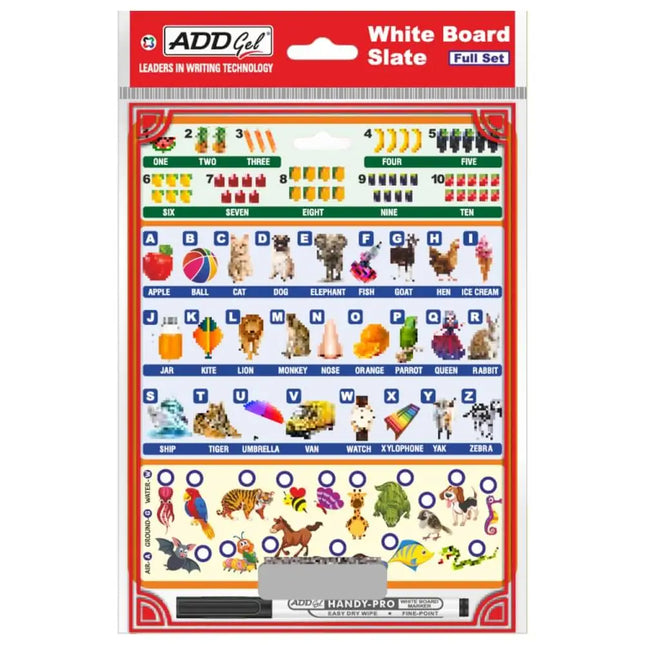 Add Gel White Board Slate with Marker and Duster - White Board