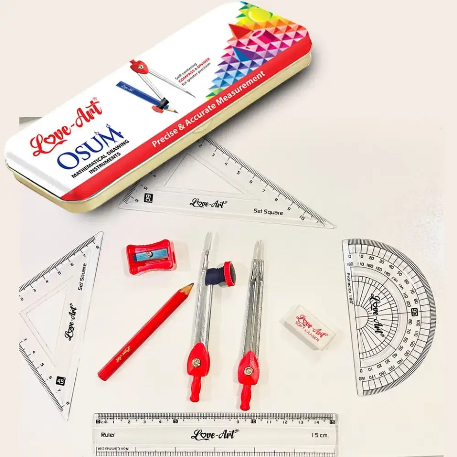 Artline Love-Art Osum Mathematical Drawing Instruments Box - Geometry Box