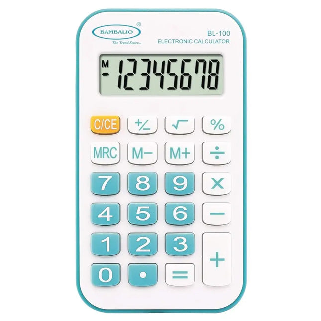 Bambalio BL-100 8 Digits Pocket Calculator - Blue - Calculators