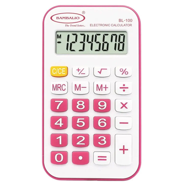 Bambalio BL-100 8 Digits Pocket Calculator - Pink - Calculators