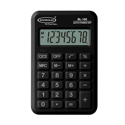 Bambalio BL-150 8 Digits Pocket Calculator - Black - Calculators