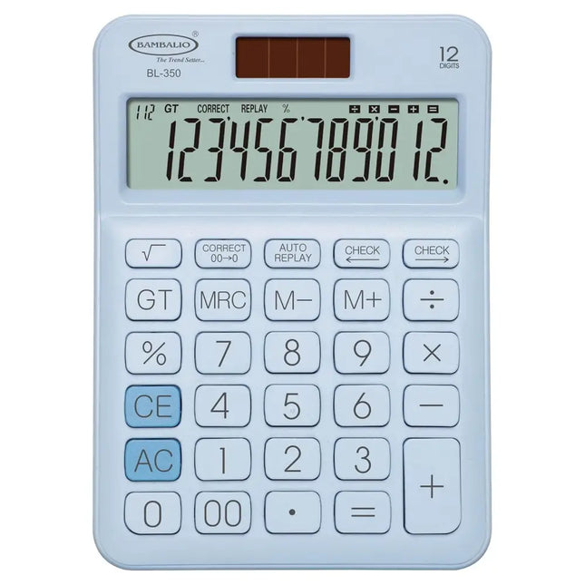 Bambalio BL-350 12 Digits Desktop Calculator - Blue - Calculators