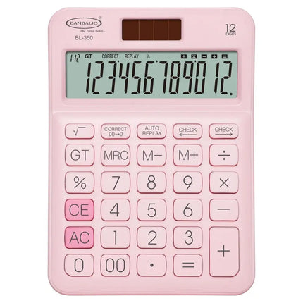 Bambalio BL-350 12 Digits Desktop Calculator - Pink - Calculators