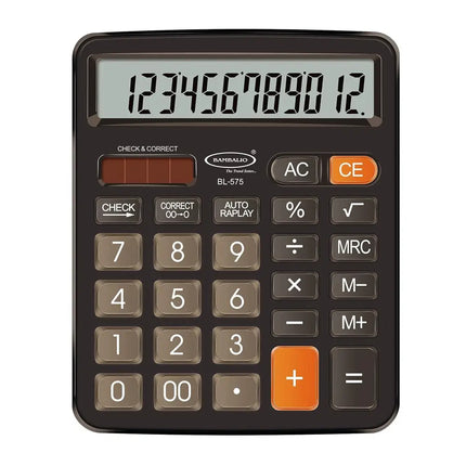 Bambalio BL-575 12 Digits Desktop Calculator - Black - Calculators