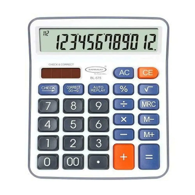 Bambalio BL-575 12 Digits Desktop Calculator - White - Calculators