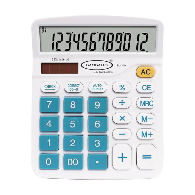 Bambalio BL-700 12 Digits Desktop Calculator - Blue - Calculators