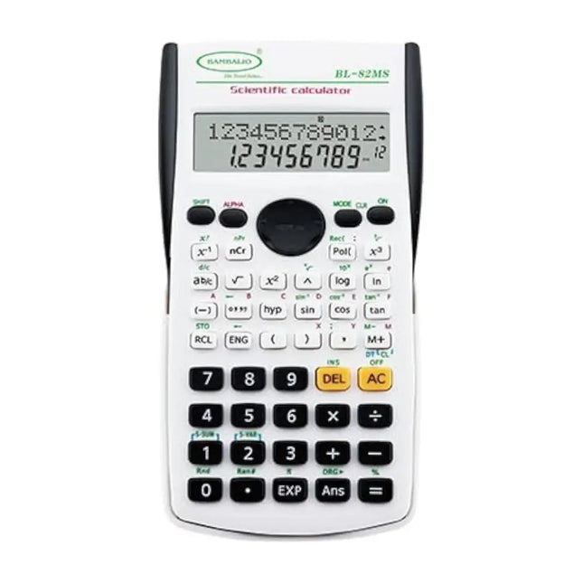 Bambalio BL-82MS Scientific Calculator | 240 Functions and 2 Line Display - White - Calculators
