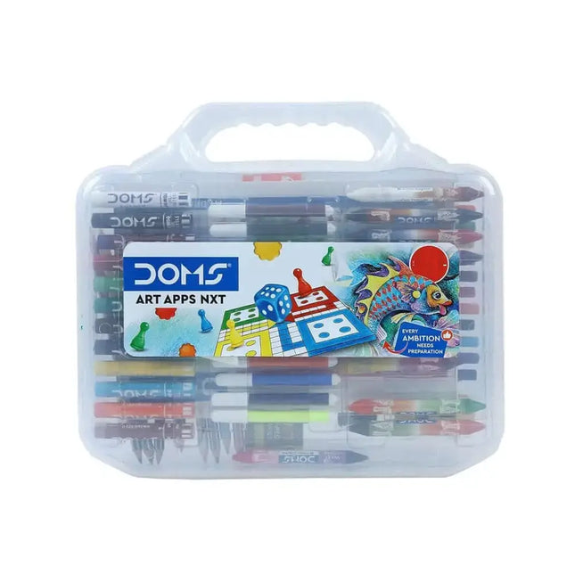 DOMS Art Apps Nxt Kit With Plastic Carry Case | Combination of 9 Stationery Items - Art Kits