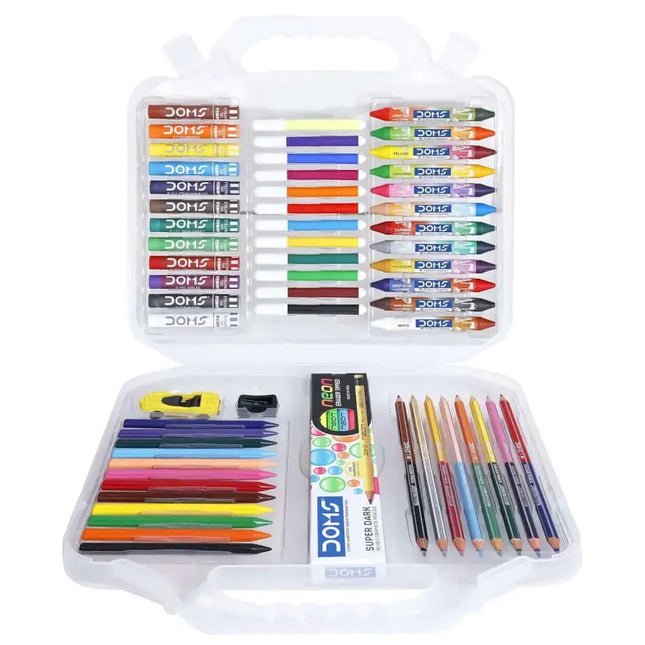 DOMS Art Apps Nxt Kit With Plastic Carry Case | Combination of 9 Stationery Items - Art Kits