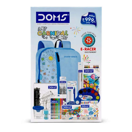 DOMS Art Carnival Kit | Comes With Zipper Bag | Combination of 12 Stationery Items - Art Kits