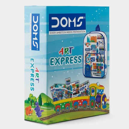 DOMS Art Express Kit | Comes With Transparent Zipper Bag | Combination of 9 Stationery Items - Art Kits