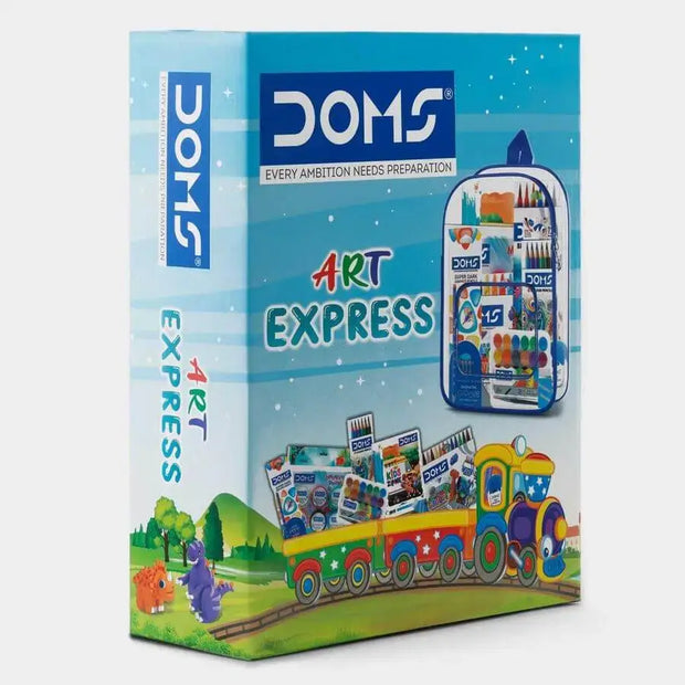 DOMS Art Express Kit | Comes With Transparent Zipper Bag | Combination of 9 Stationery Items - Art Kits