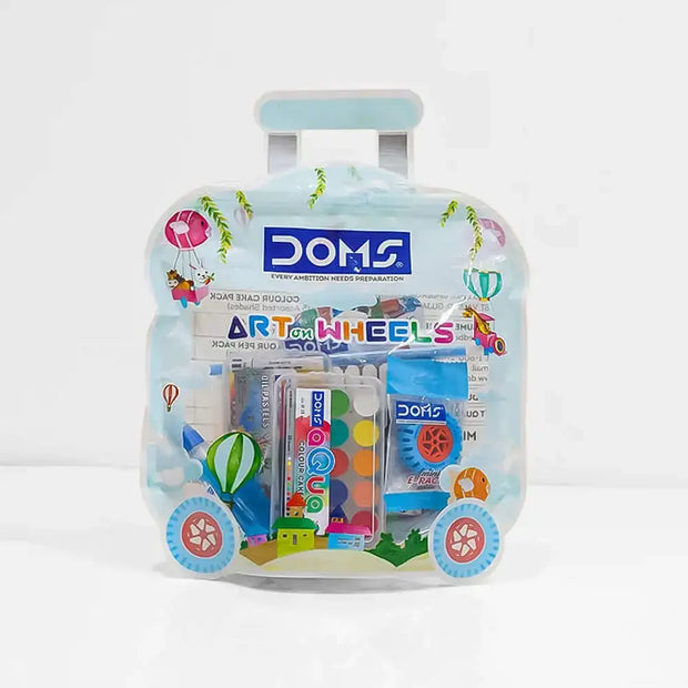 DOMS Art on Wheels Kit | Stationery Kit of 8 Assorted Items - Art Kits