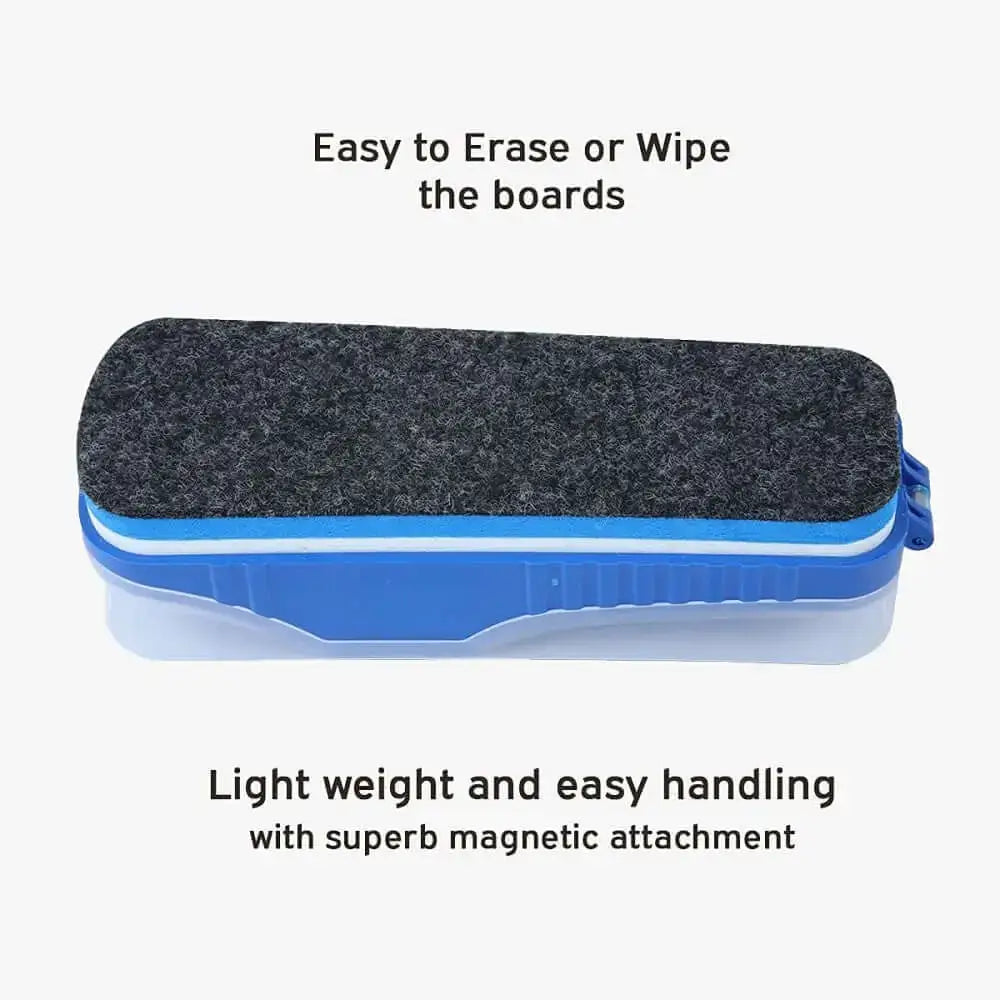 DOMS Fine Magnetic Whiteboard Duster Marker Set | Easy to Wipe | Refillable White Board Marker with Good Grip | Set