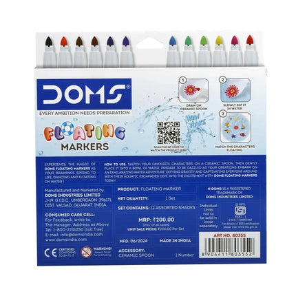 DOMS Floating Markers Set of 12 Shades - Art Markers