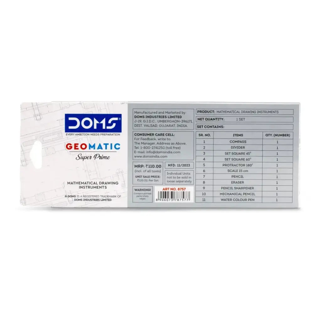 DOMS Geomatic Mathematical Drawing Instruments Box - Geometry Box