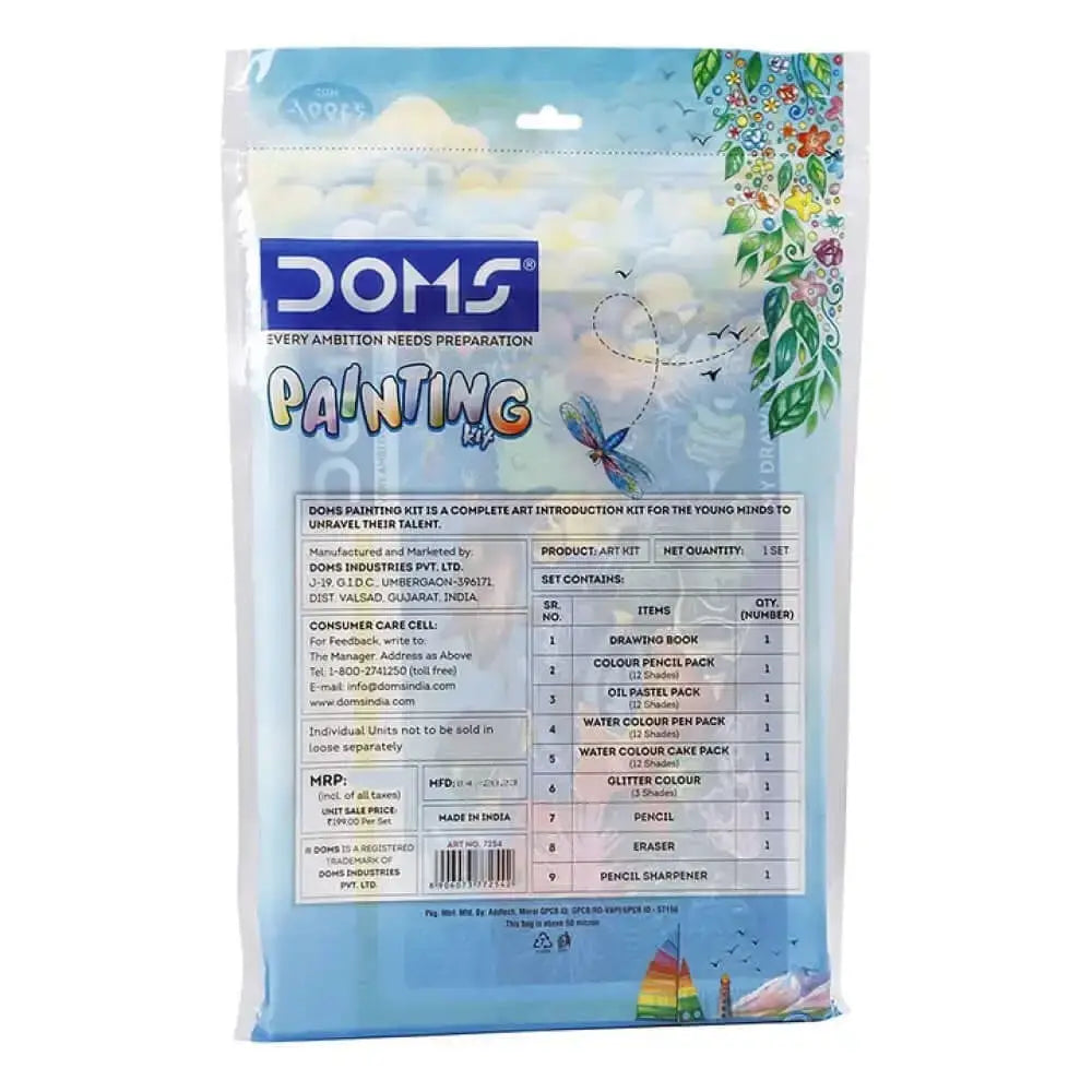 DOMS Painting Kit | Combination of 9 Painting & Coloring Items Multicolor - Art Kits