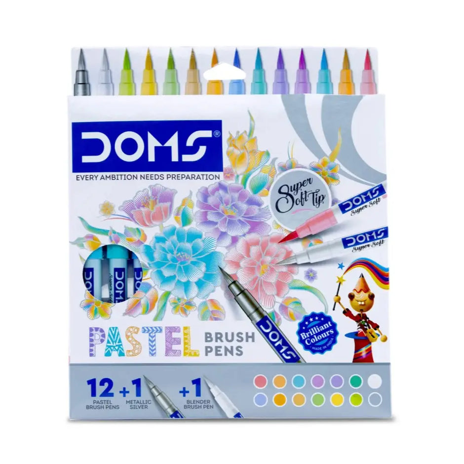 DOMS Pastel Brush Pen Set of 14 Shades - Brush Pens