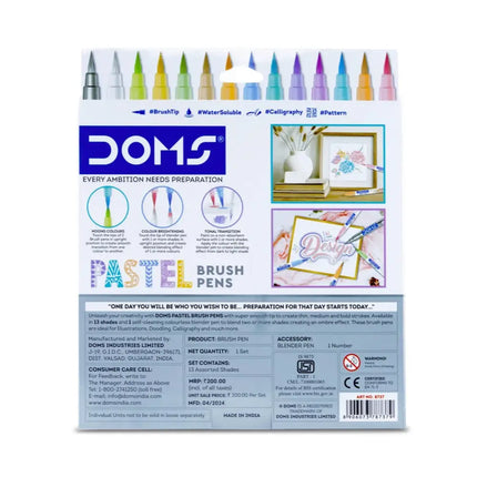 DOMS Pastel Brush Pen Set of 14 Shades - Brush Pens