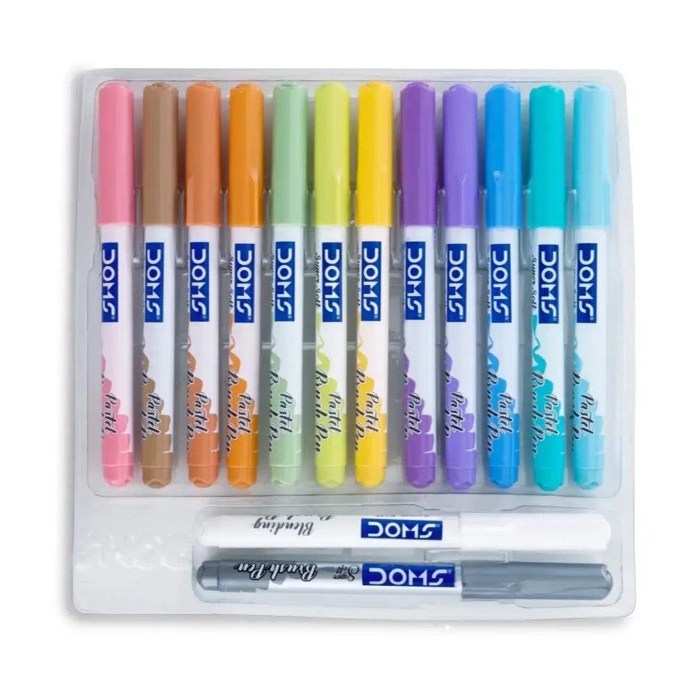 DOMS Pastel Brush Pen Set of 14 Shades - Brush Pens