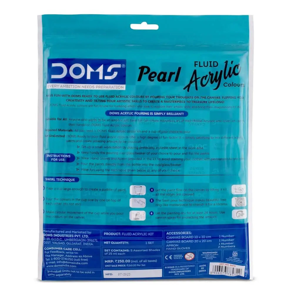 DOMS Pearl Fluid Acrylic Colours Kit - Art Kits
