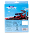 DOMS Speedz Stationery Kit | Includes 1 Speedz Compass Box 1 E-Racer Eraser 1 Sharpener 2 Speedz Pencils & 1 Pack of 12