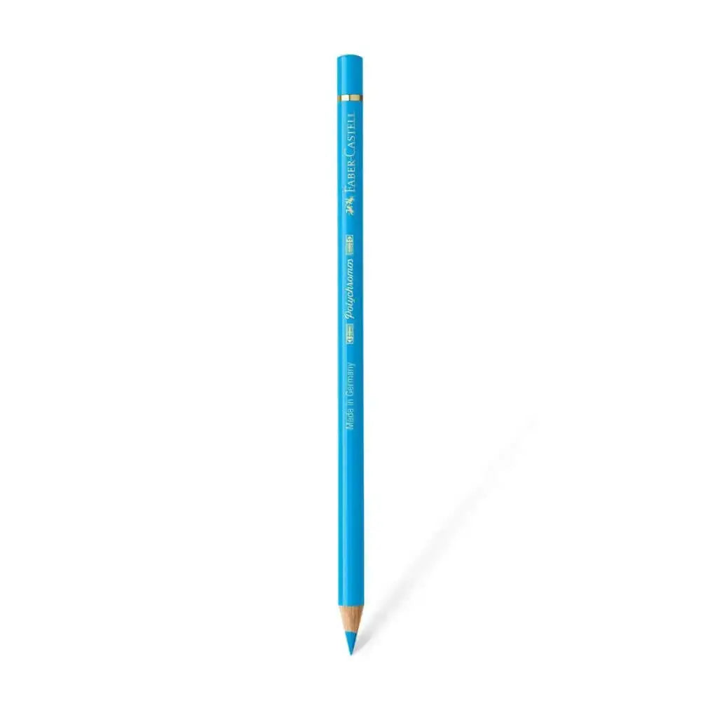Faber Castell Polychromos Colour Pencil - Single Pencil - Blue Colour Shades - Light Phthalo Blue - Colour Pencil