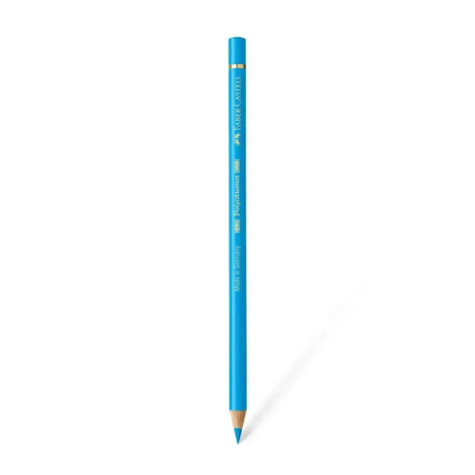 Faber Castell Polychromos Colour Pencil - Single Pencil - Blue Colour Shades - Light Phthalo Blue - Colour Pencil