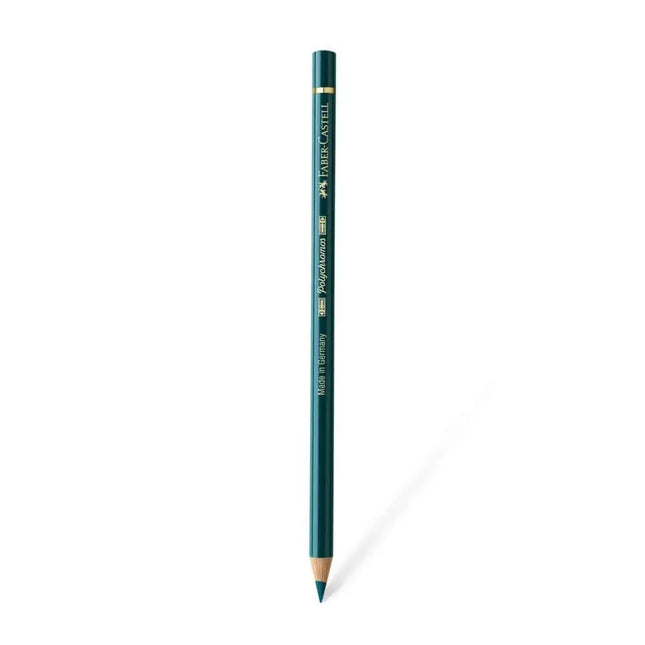 Faber Castell Polychromos Colour Pencil - Single Pencil - Green Colour Shades - Deep Cobalt Green - Colour Pencil