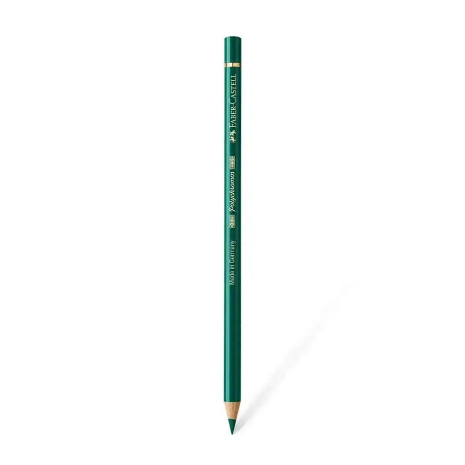 Faber Castell Polychromos Colour Pencil - Single Pencil - Green Colour Shades - Hookers Green - Colour Pencil