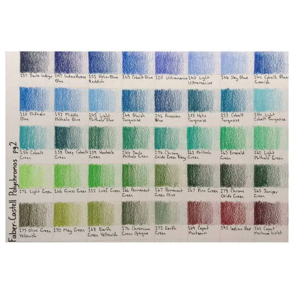 Faber Castell Polychromos Colour Pencil - Single Pencil - Turquoise Colour Shades - Colour Pencil