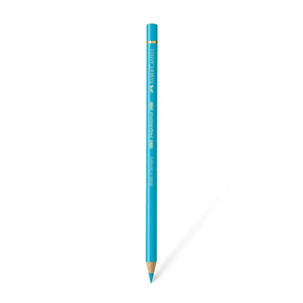 Faber Castell Polychromos Colour Pencil - Single Pencil - Turquoise Colour Shades - Light Cobalt Turquoise - Colour