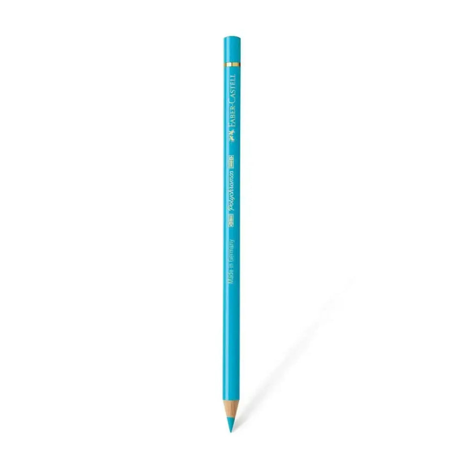 Faber Castell Polychromos Colour Pencil - Single Pencil - Turquoise Colour Shades - Light Cobalt Turquoise - Colour