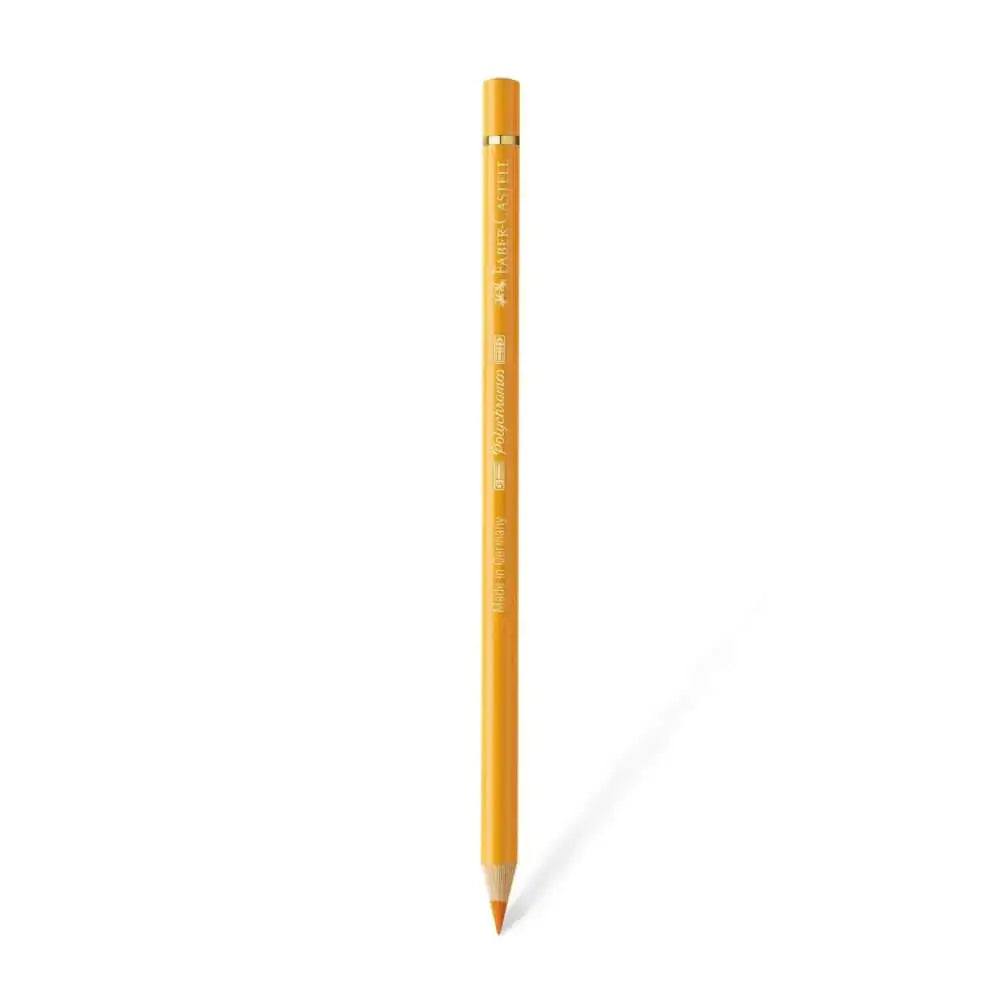 Faber Castell Polychromos Colour Pencil - Single Pencil - Yellow Shades - Dark Chrome Yellow - Colour Pencil