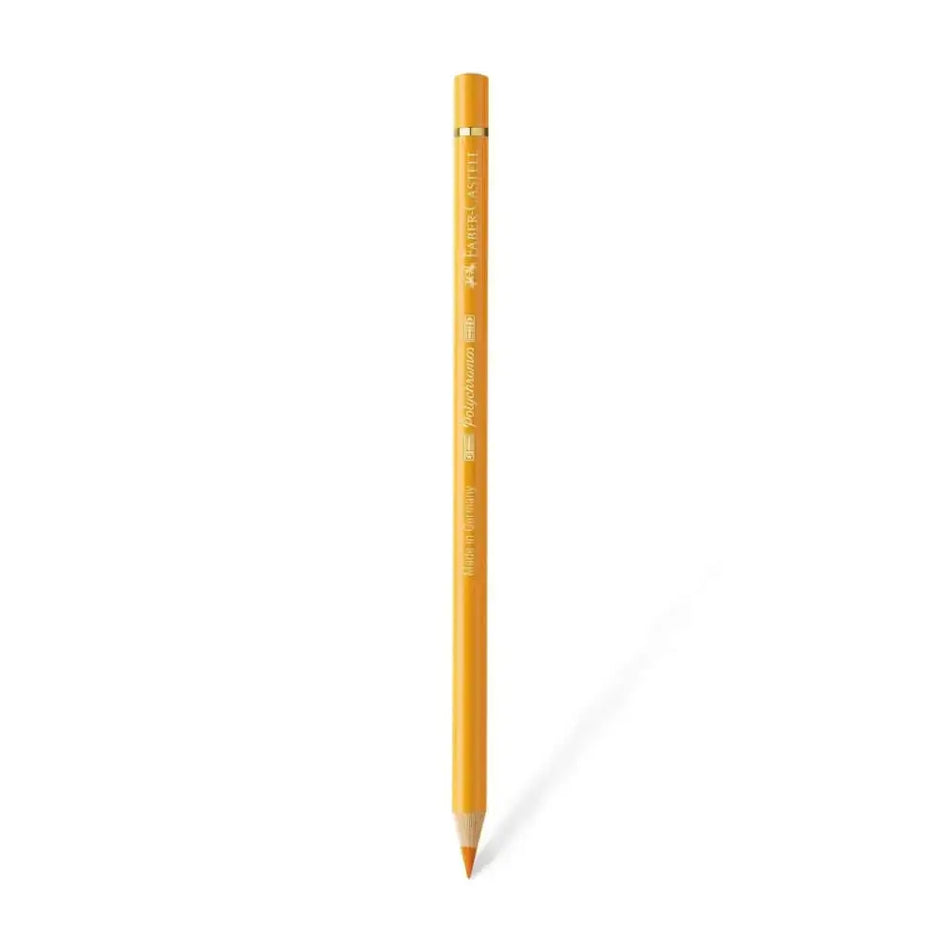 Faber Castell Polychromos Colour Pencil - Single Pencil - Yellow Shades - Dark Chrome Yellow - Colour Pencil