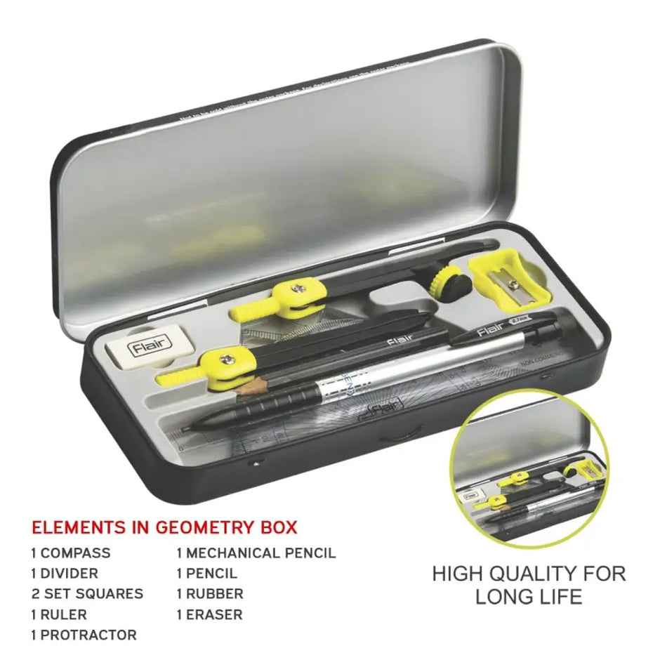 Flair Carbonix Mathematical Drawing Instruments Box - Geometry Box